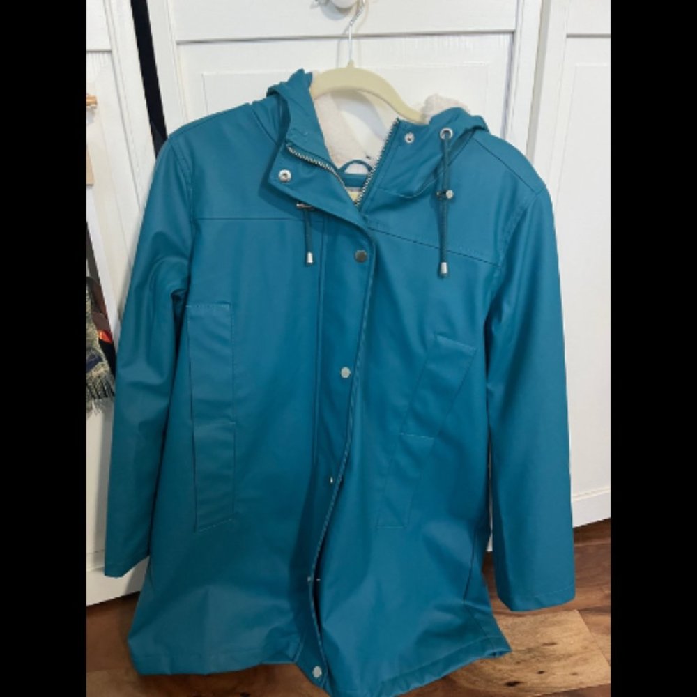 ASOS Blue Raincoat - Sherpa Lined